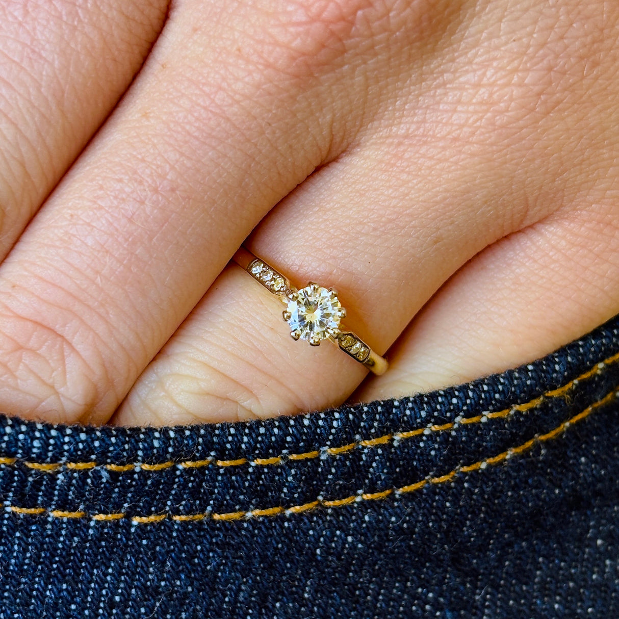 Antique, Edwardian solitaire diamond ring