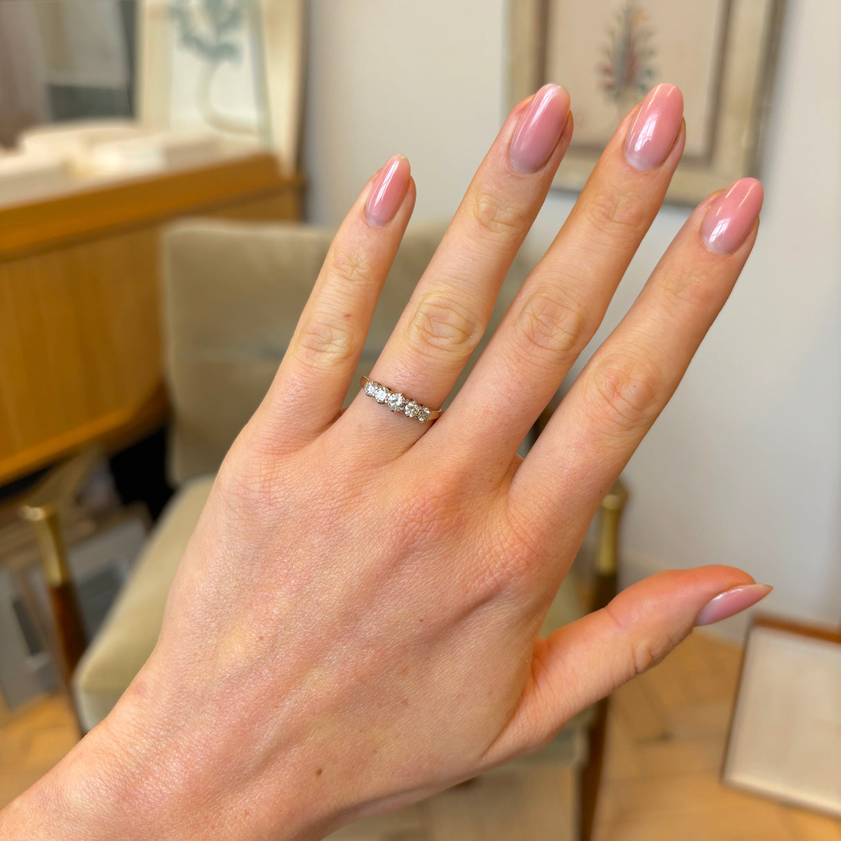 Vintage, Art Deco five-stone diamond ring