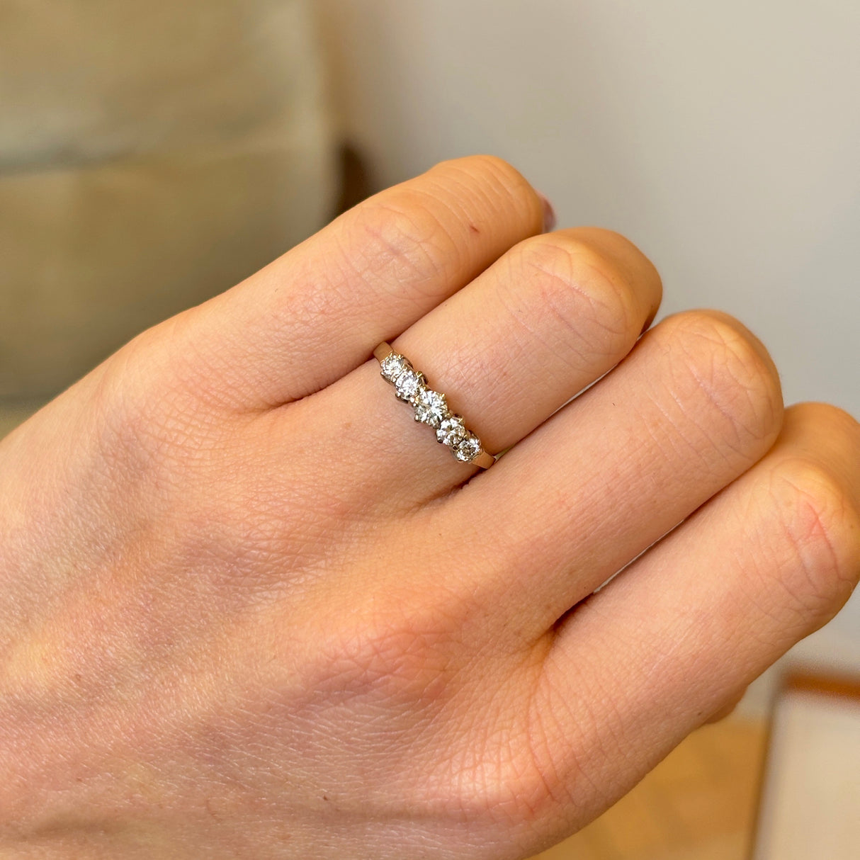 Vintage, Art Deco five-stone diamond ring