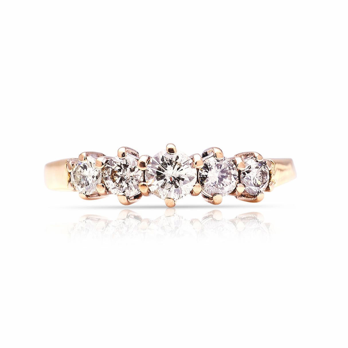Vintage, Art Deco five-stone diamond ring front