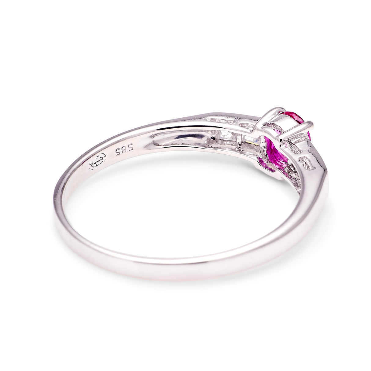 Vintage, 1990s ruby & diamond ring, 14ct white gold back