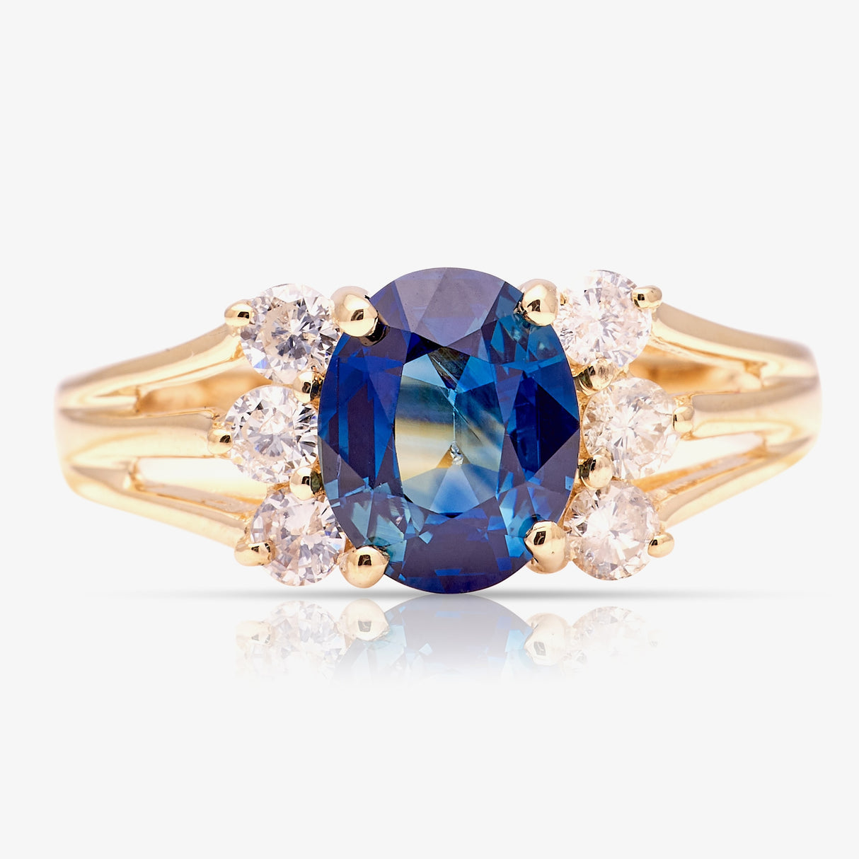 Vintage, 1970s sapphire & diamond ring