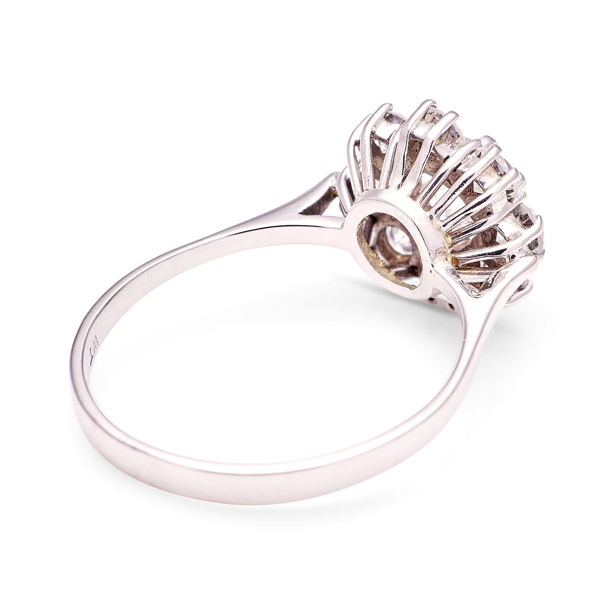 Vintage, 1980s diamond cluster ring back