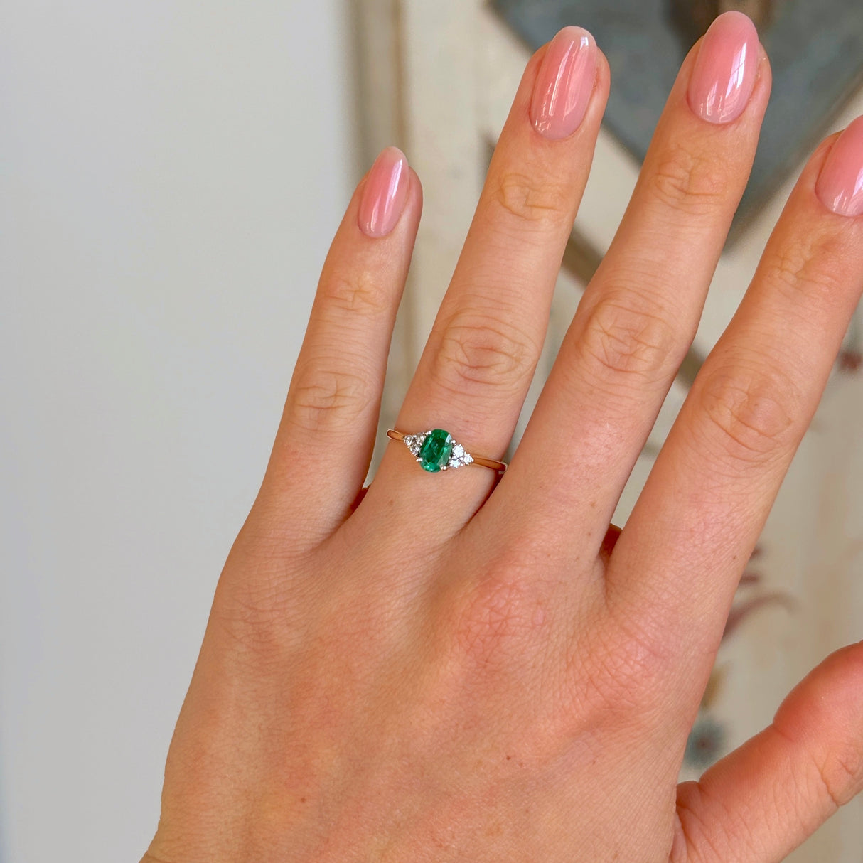 Vintage, 1970s emerald & diamond ring