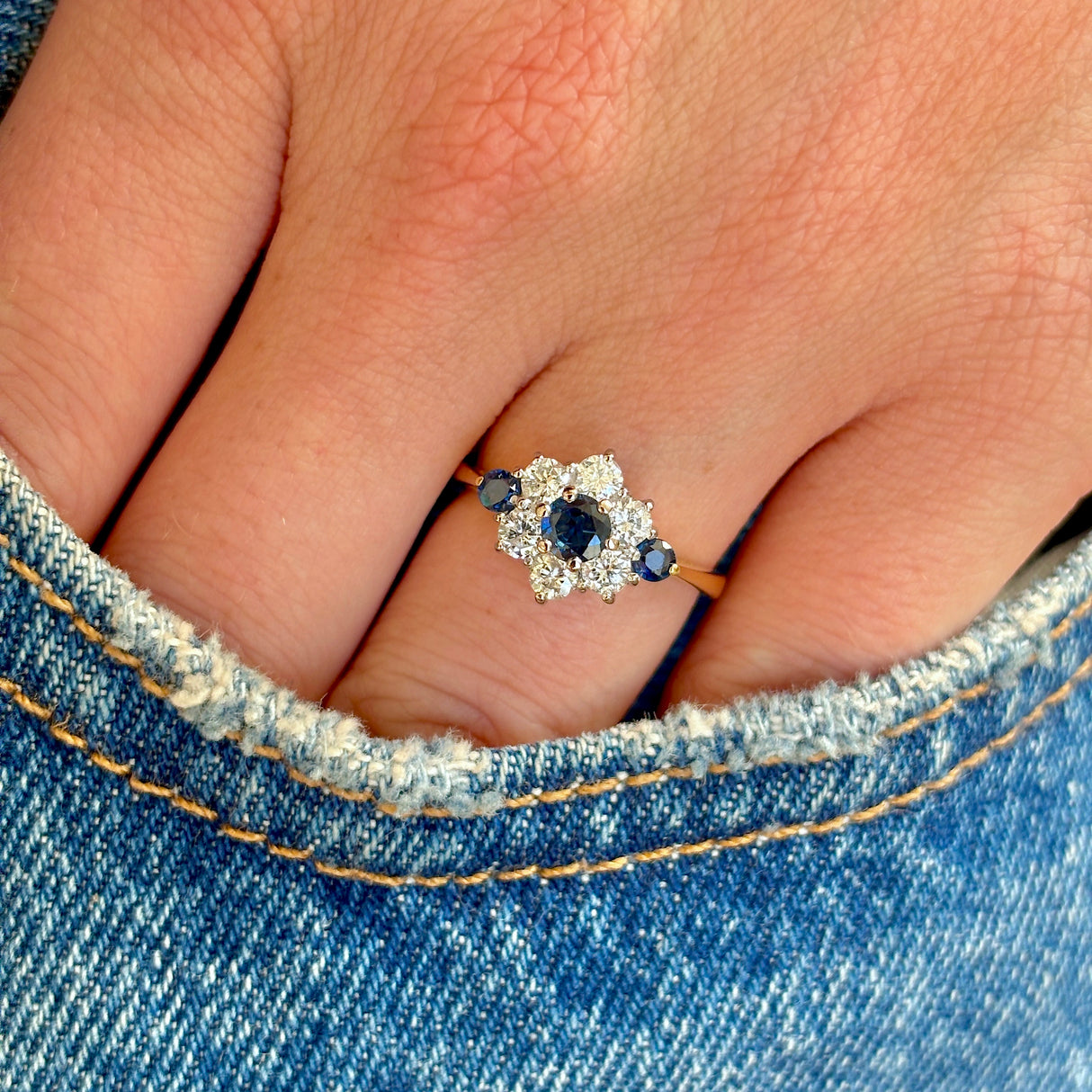 Antique, Edwardian five-stone diamond ring