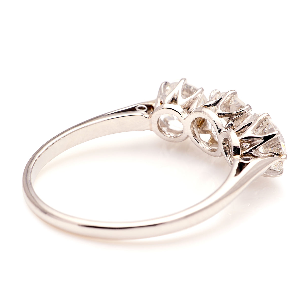 Vintage, 1950s three-stone ring, platinum