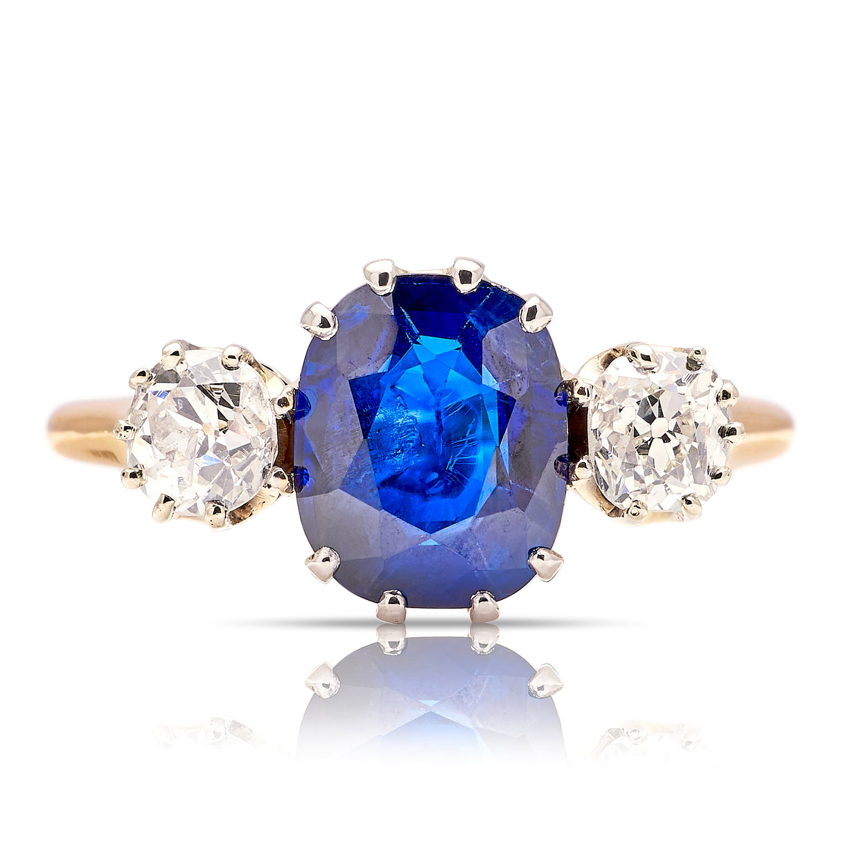 Vintage, Art Deco sapphire & diamond three-stone ring