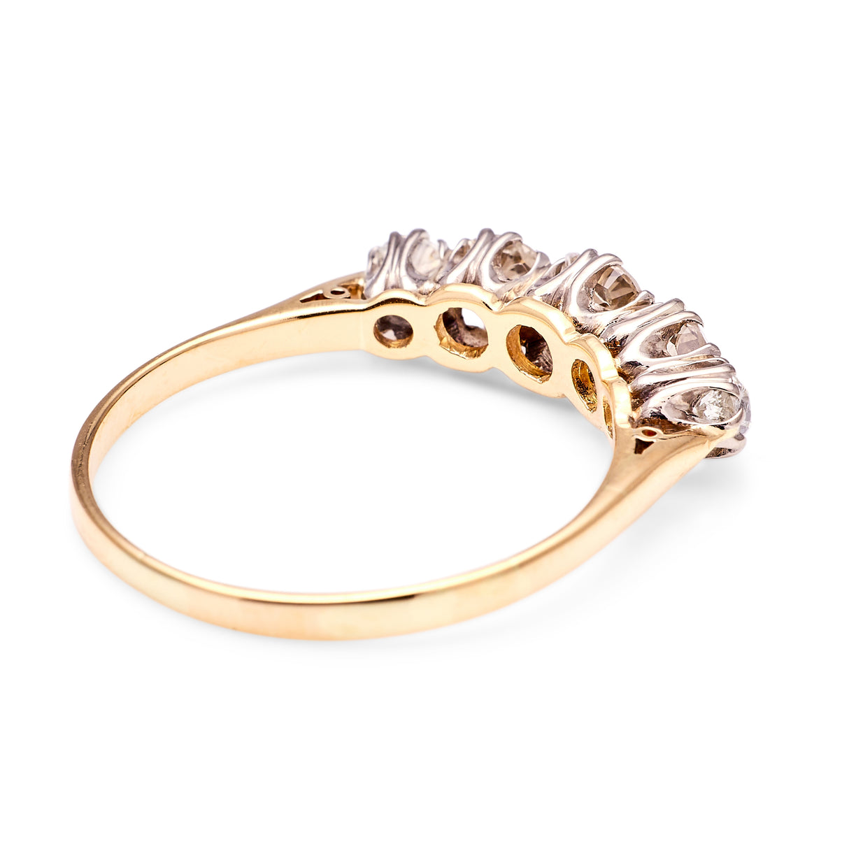 2023-Antique, Edwardian five-stone diamond ring back