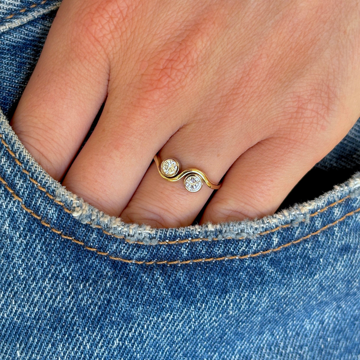 Vintage, 1950s toi et moi diamond ring