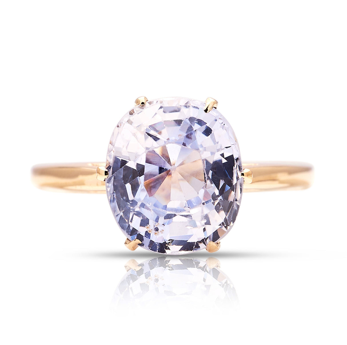 2059-Vintage, single-stone sapphire ring 14ct yellow gold-