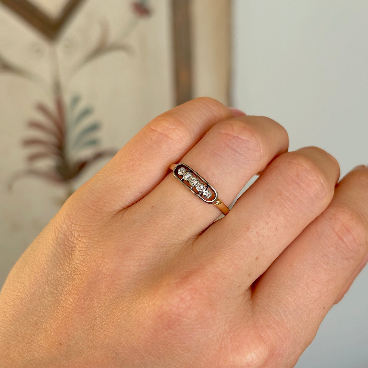 Vintage, five-stone diamond ring