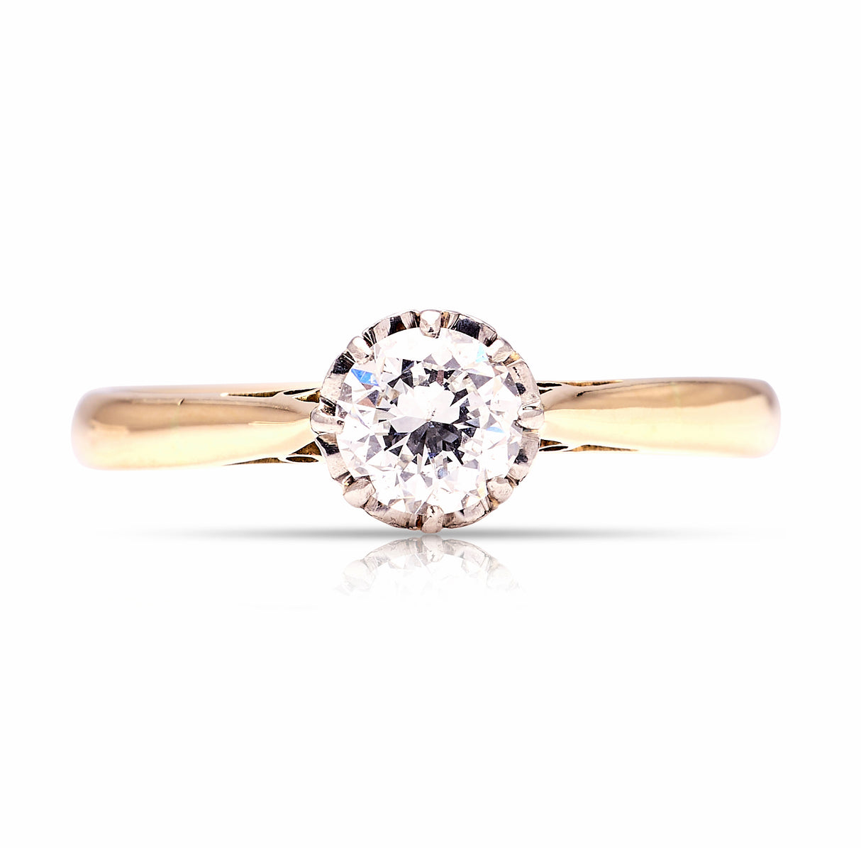 2072-Vintage, Art Deco solitaire diamond ring front