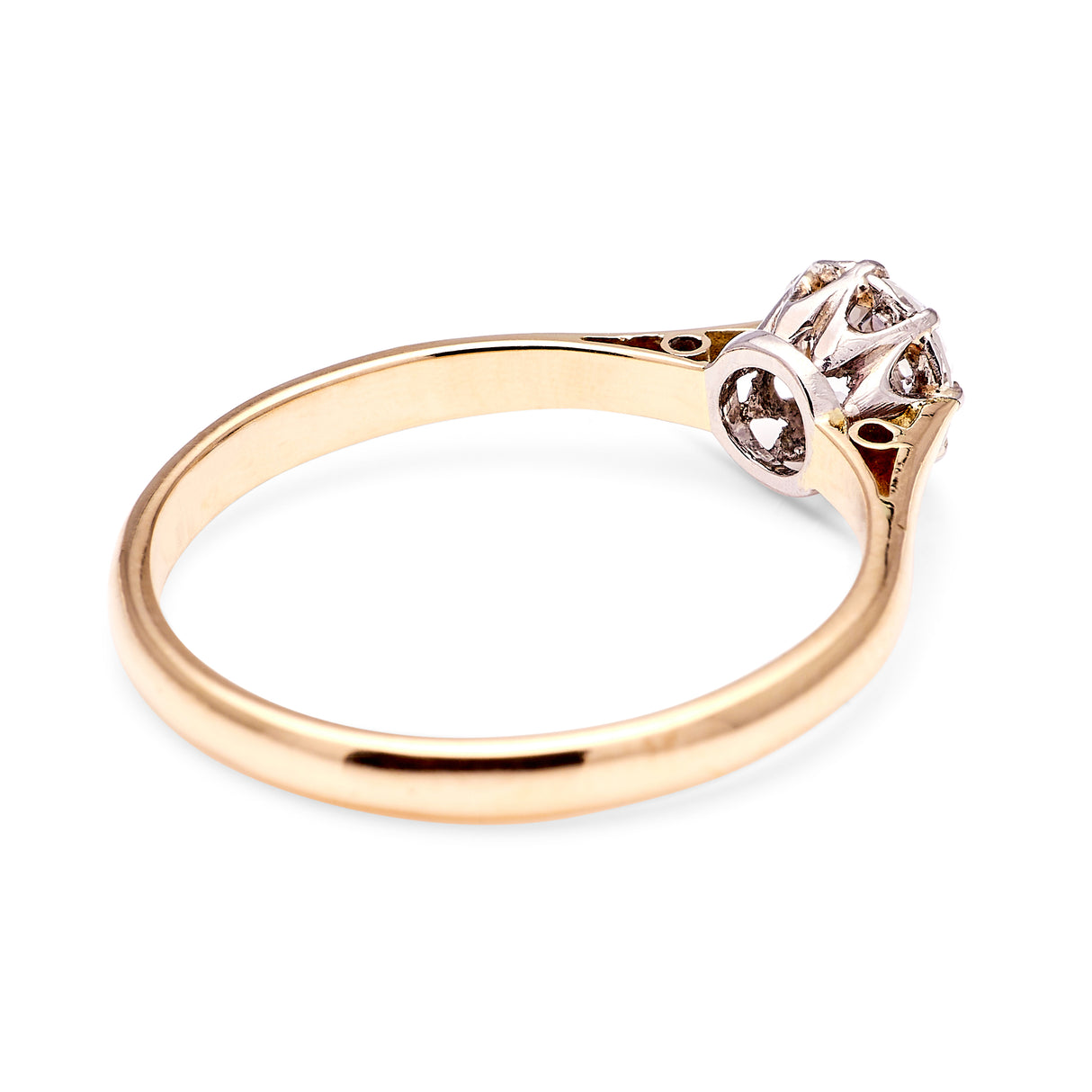 2072-Vintage, Art Deco solitaire diamond ring back