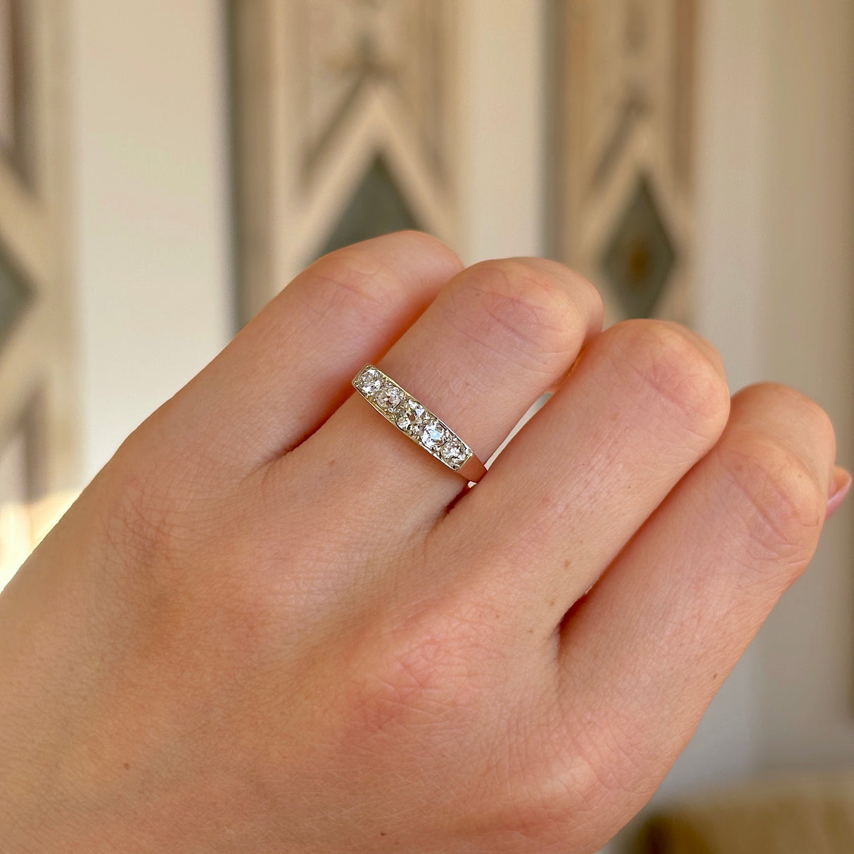 Vintage, five-stone diamond ring