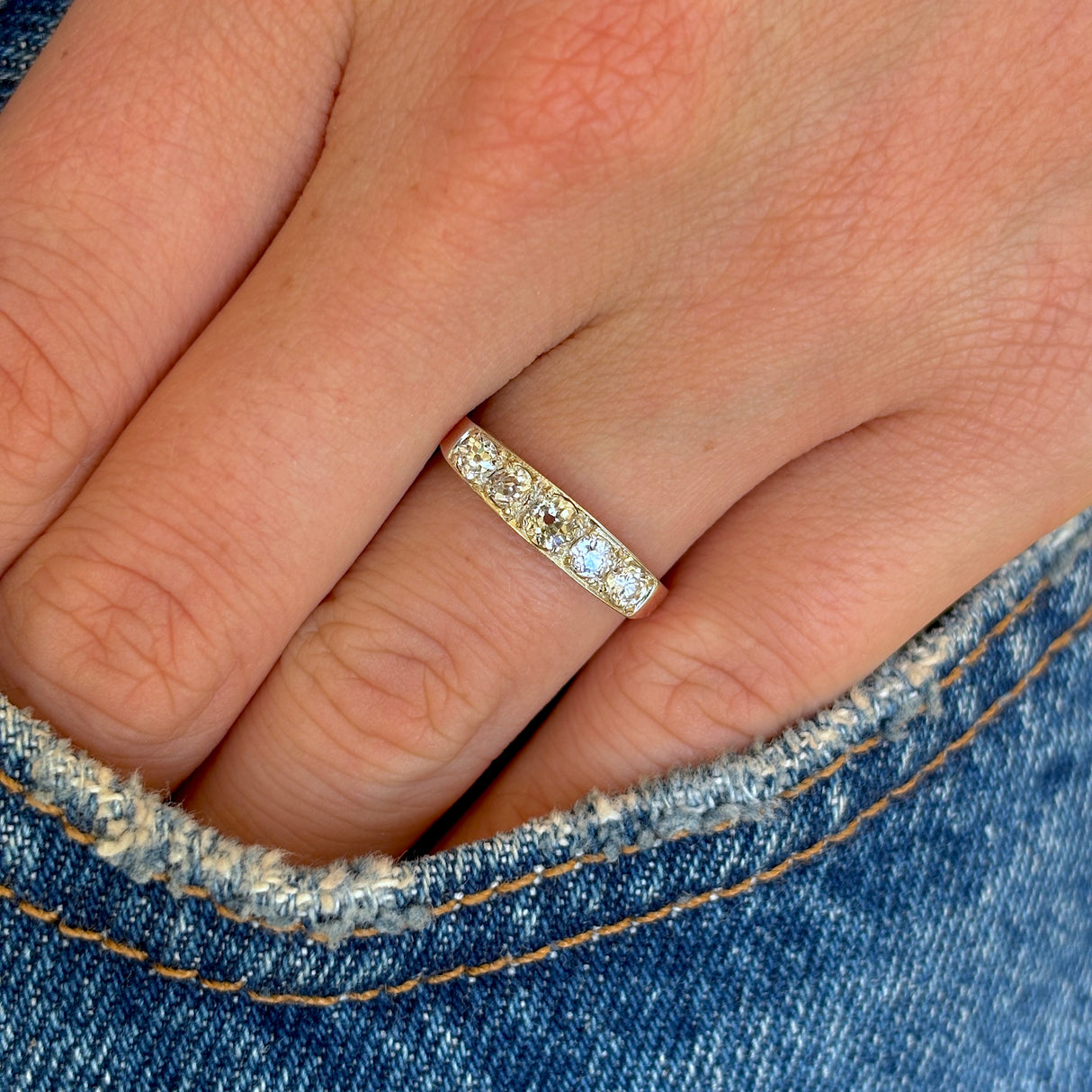 Vintage, five-stone diamond ring