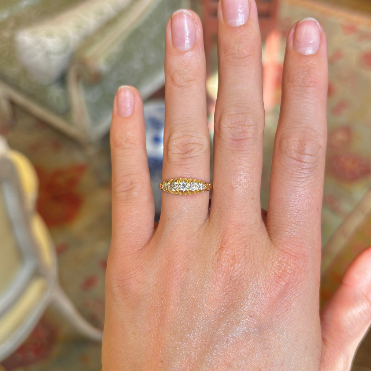 Antique, Victorian five-stone diamond ring