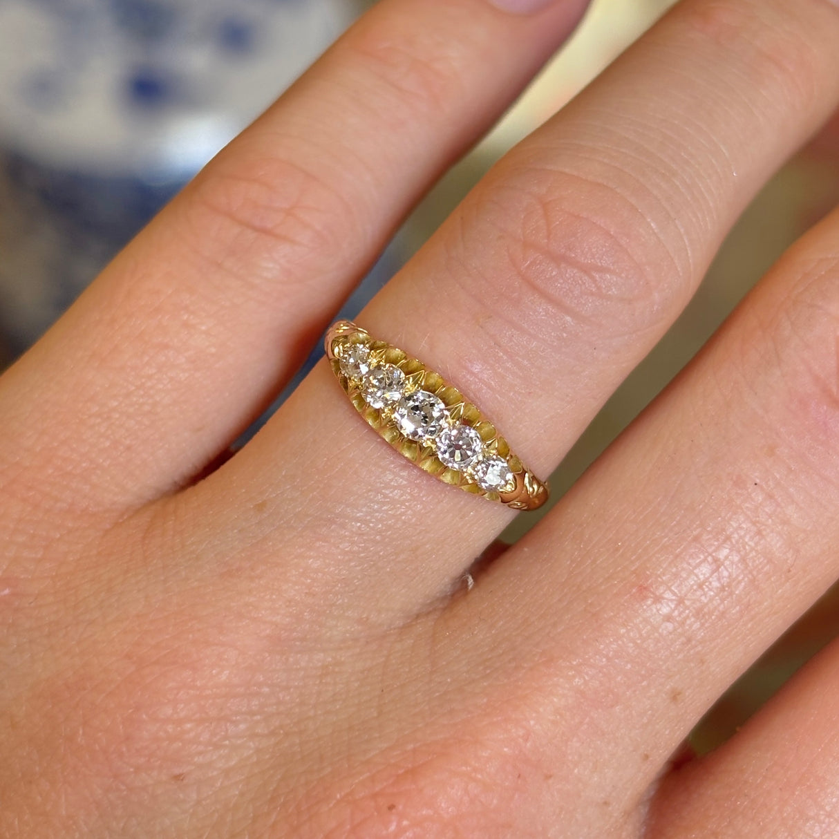 Antique, Victorian five-stone diamond ring