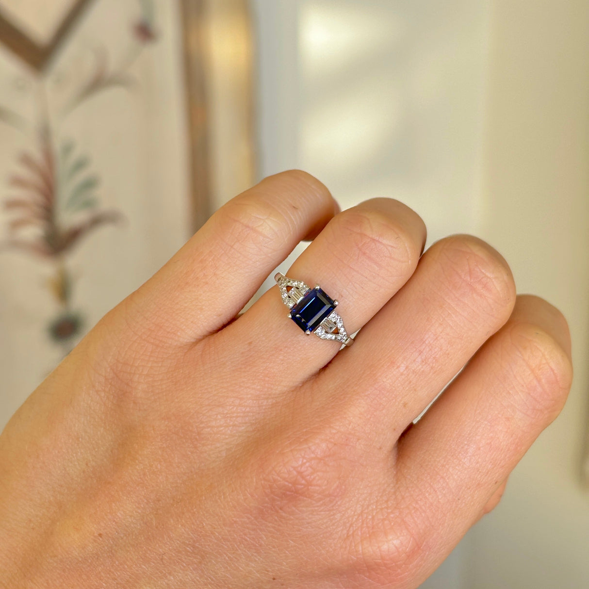 Vintage, Art Deco sapphire & diamond ring