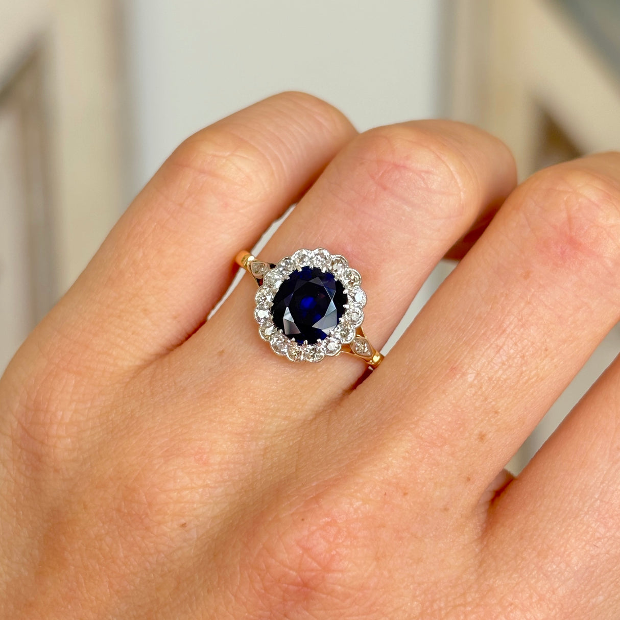 Antique, Victorian sapphire & diamond cluster