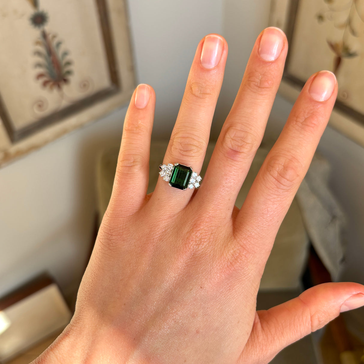 Vintage, 1960s tourmaline & diamond ring