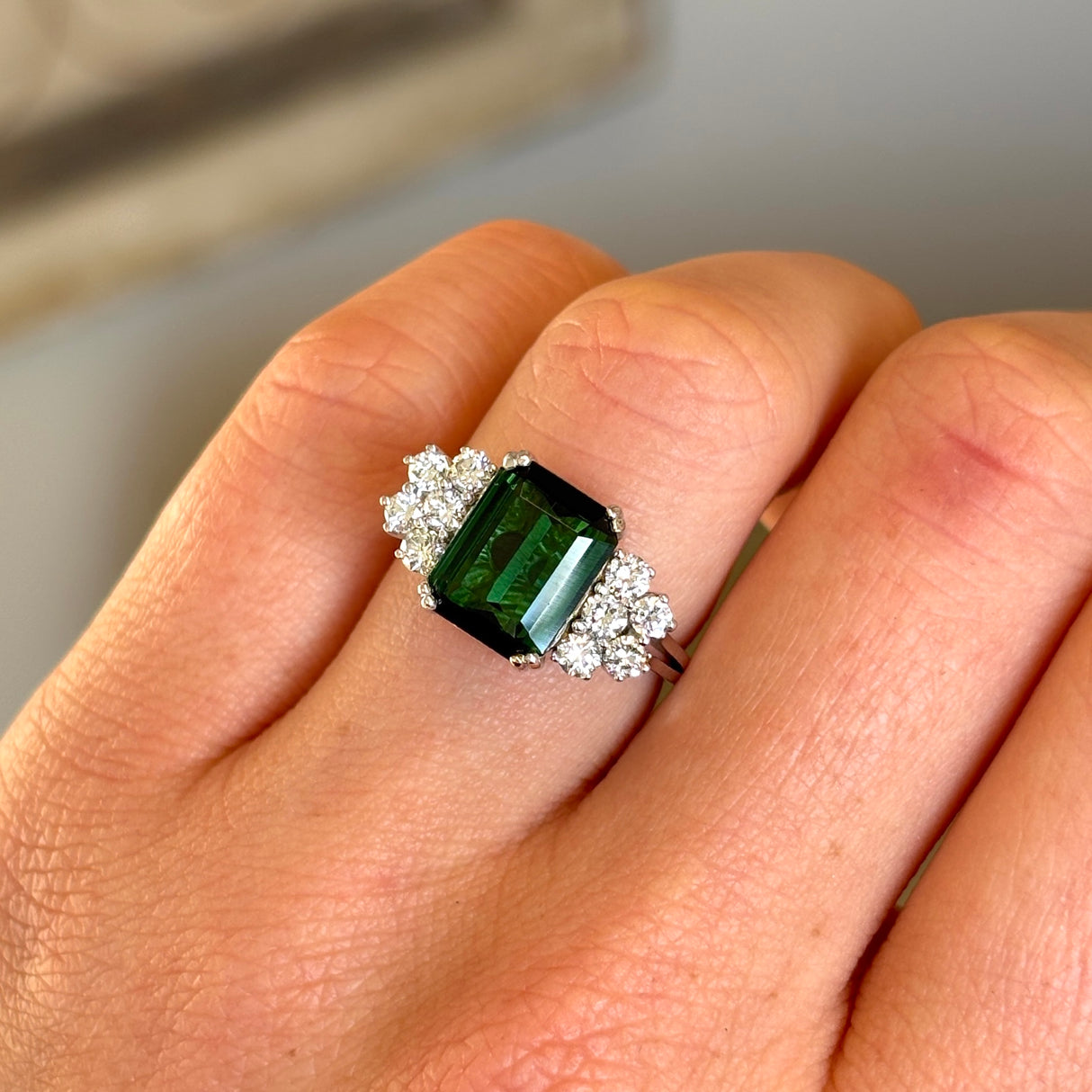 Vintage, 1960s tourmaline & diamond ring