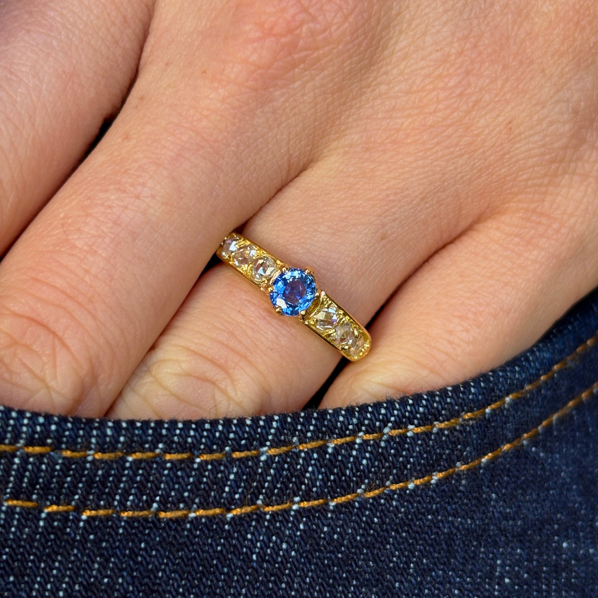Vintage, Art Deco sapphire & diamond ring