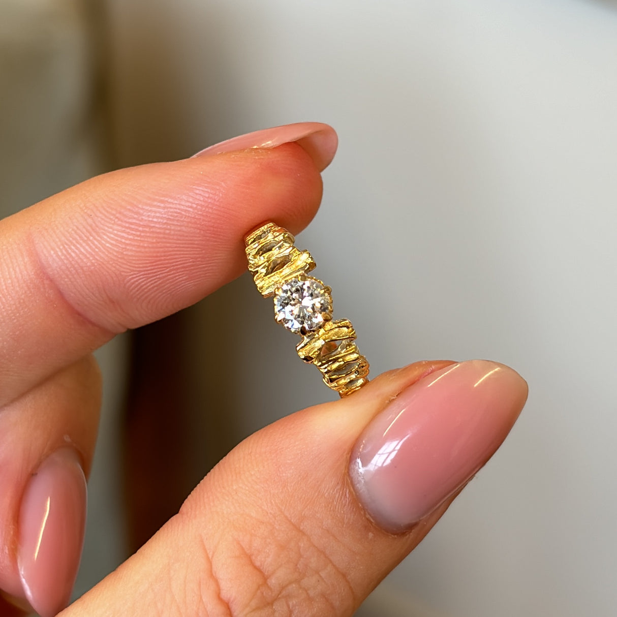 Vintage, Mid Century diamond solitaire ring