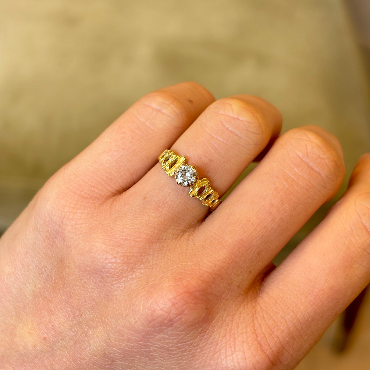 Vintage, Mid Century diamond solitaire ring