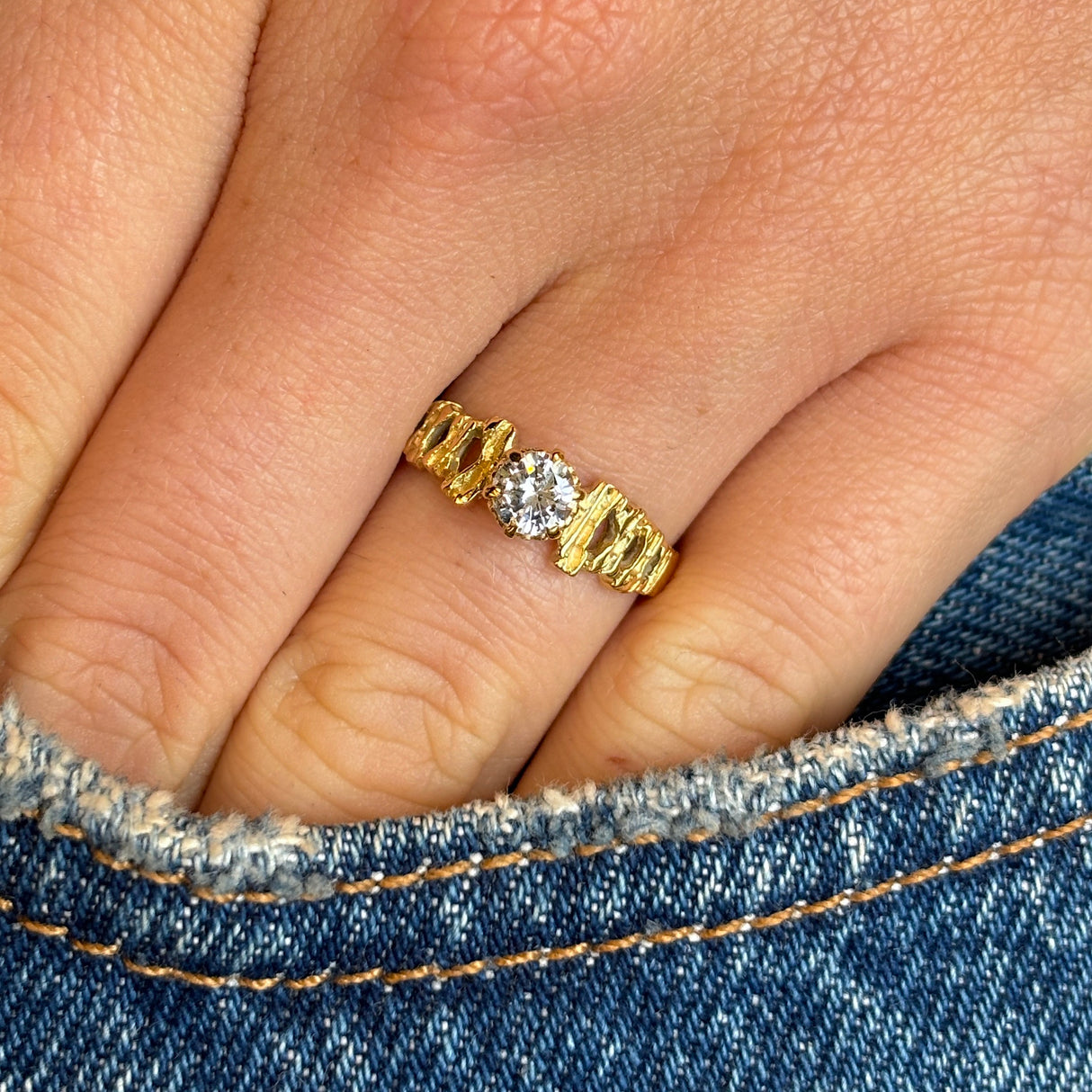 Vintage, Mid Century diamond solitaire ring