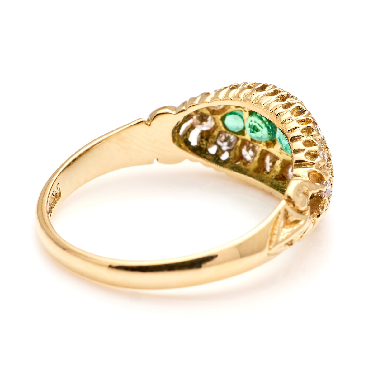 Vintage, 1970s emerald & diamond cluster ring