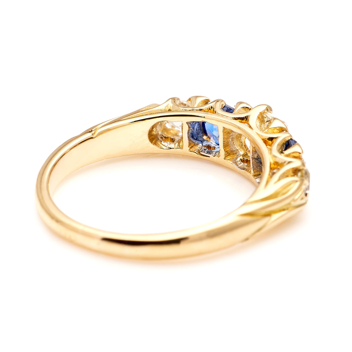 Vintage, Art Deco sapphire & diamond five-stone ring