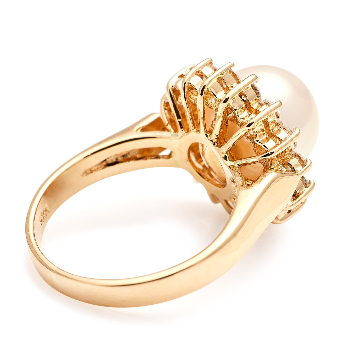 Vintage, 1980s pearl & diamond cluster ring