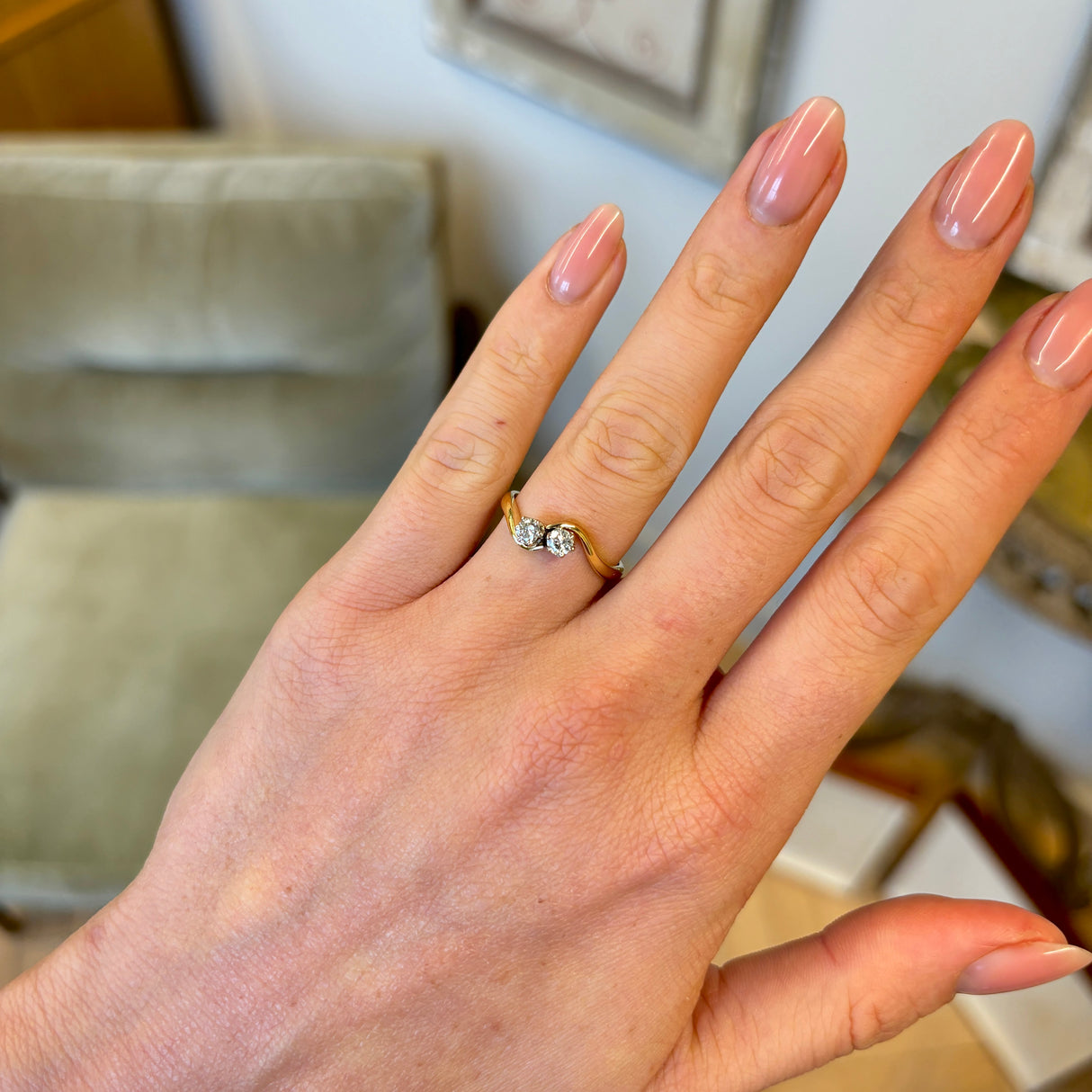 Vintage, 1990s toi et moi diamond ring