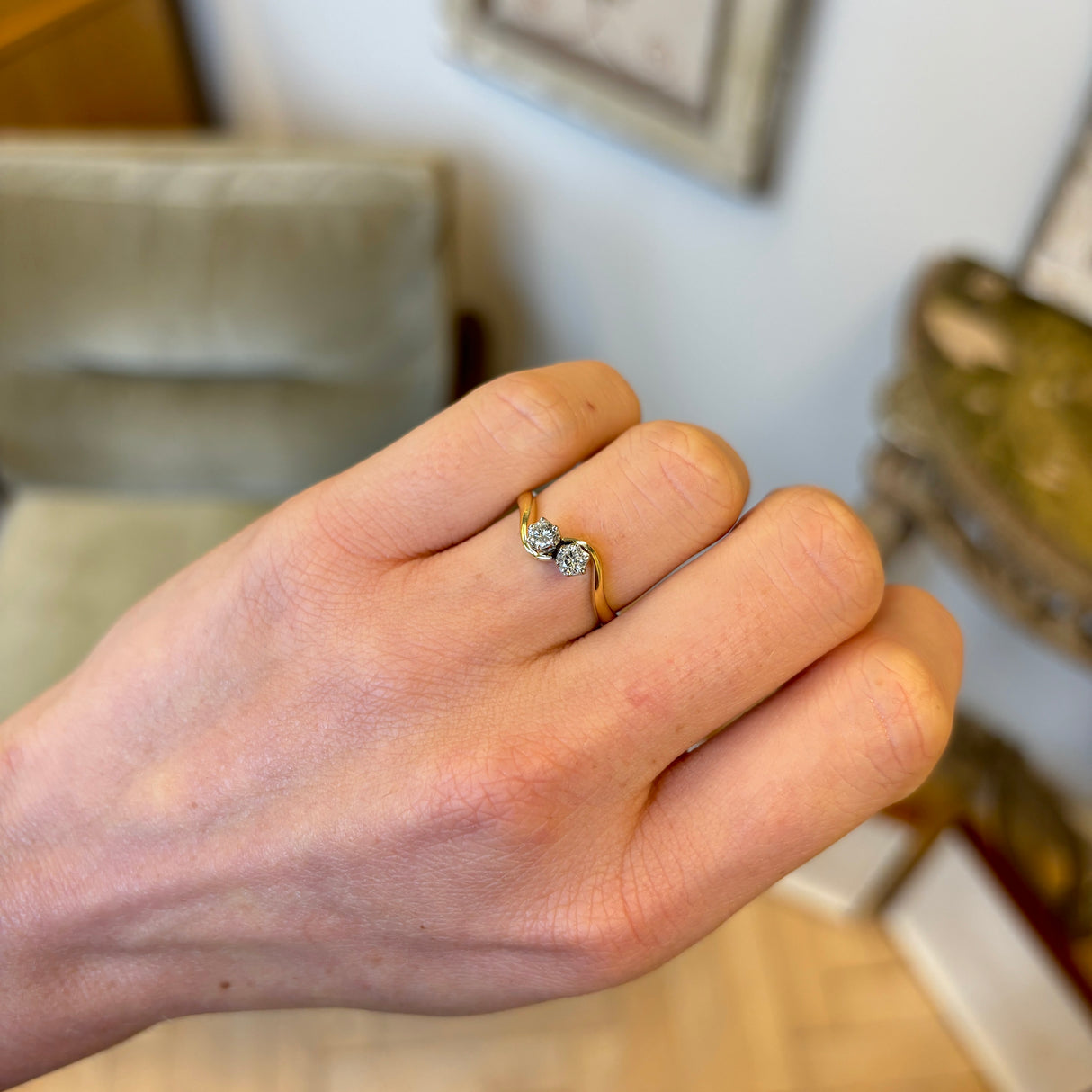 Vintage, 1990s toi et moi diamond ring