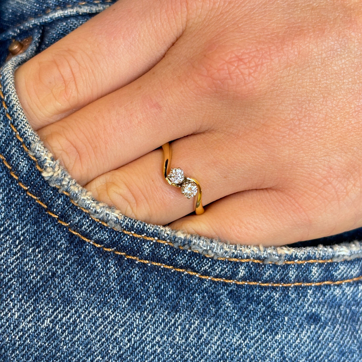 Vintage, 1990s toi et moi diamond ring