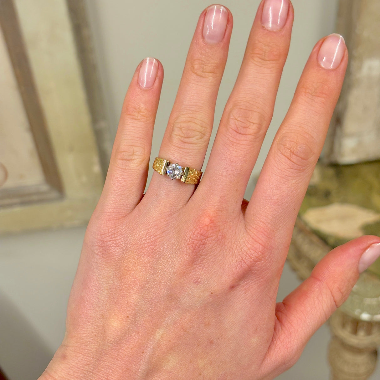 Vintage, 1950s diamond solitaire ring