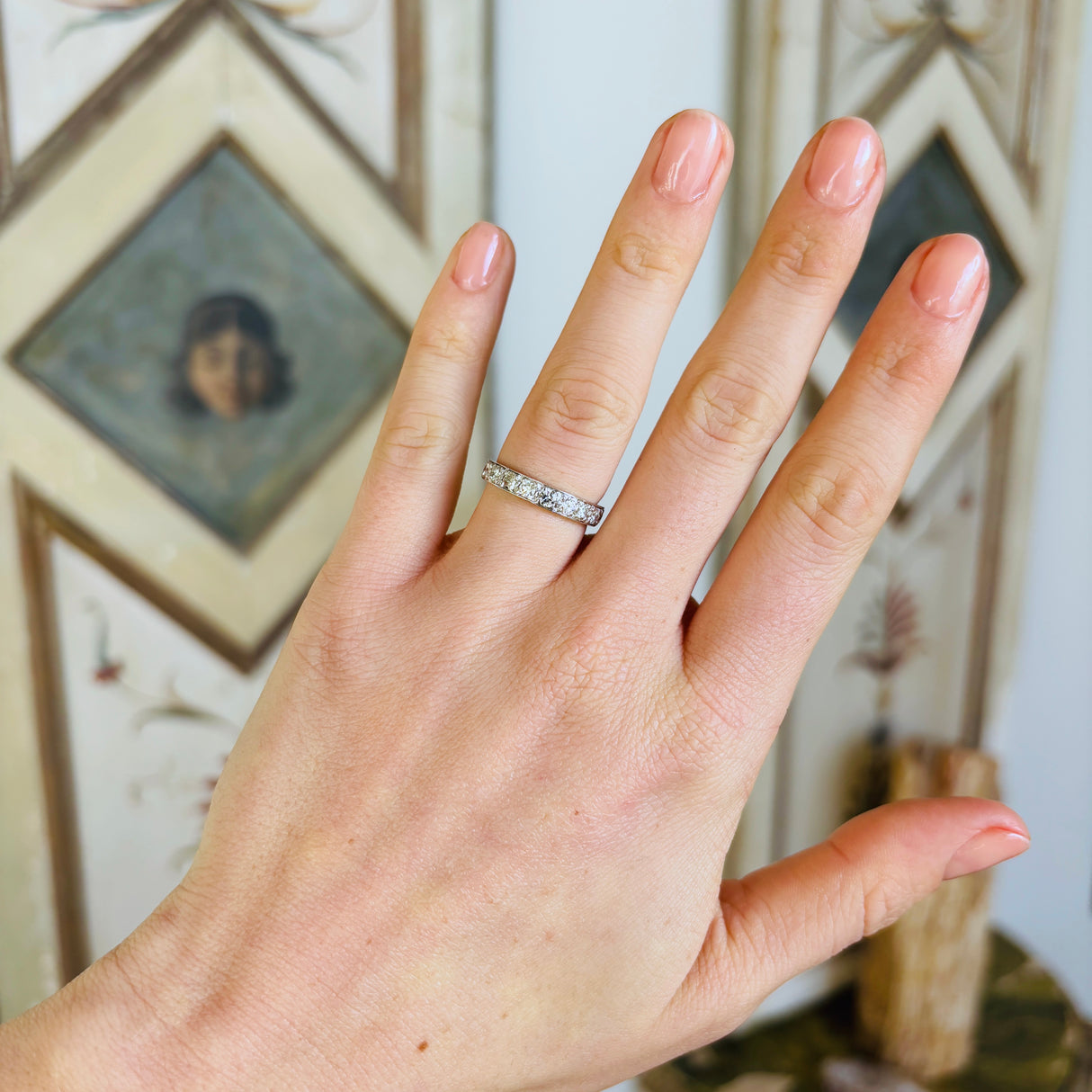 Vintage, 1980s diamond half-eternity ring