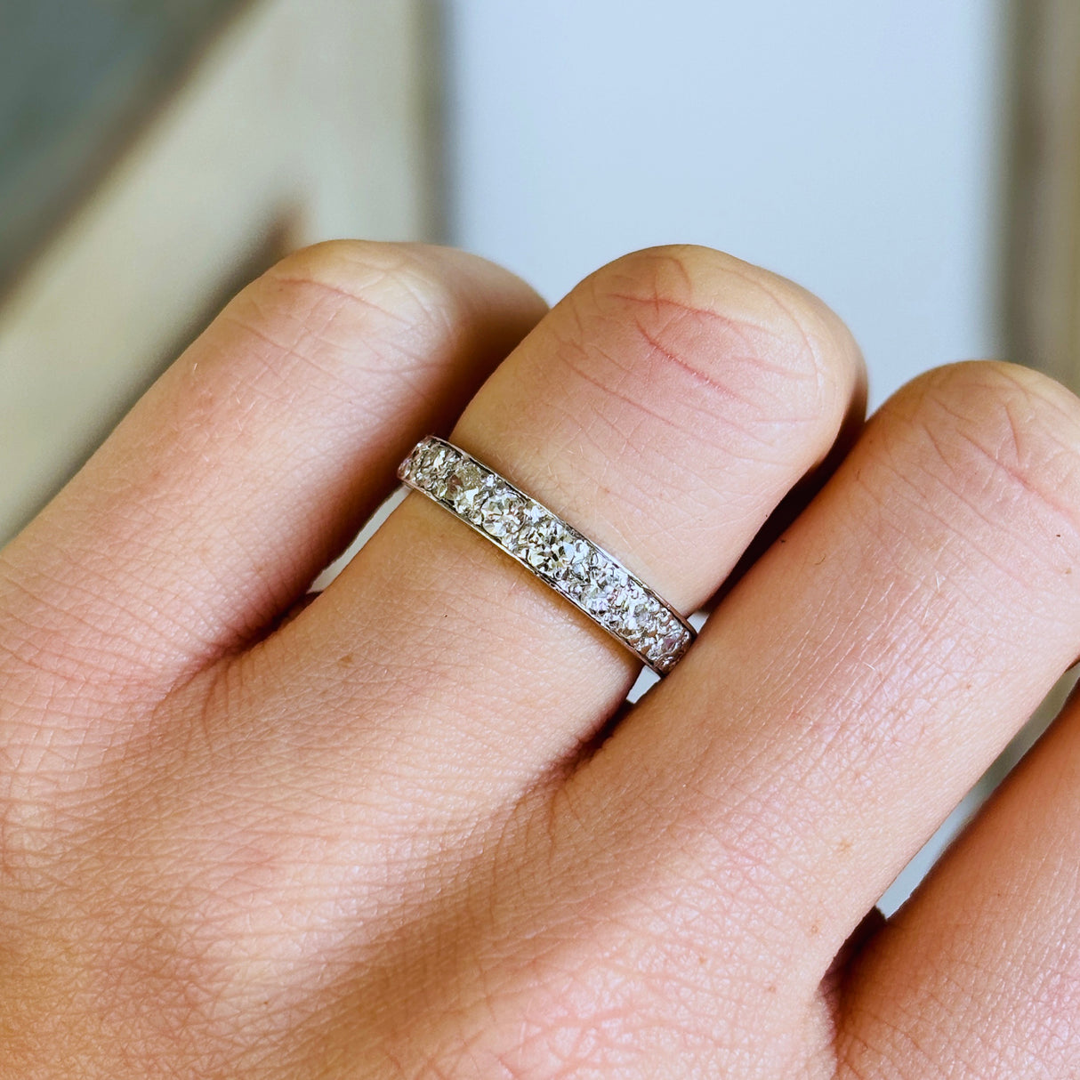 Vintage, 1980s diamond half-eternity ring