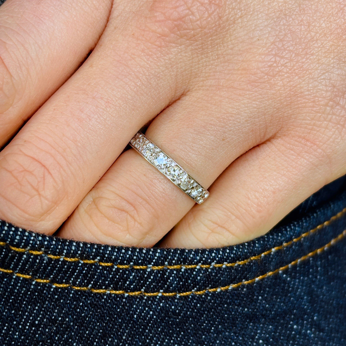 Vintage, 1980s diamond half-eternity ring