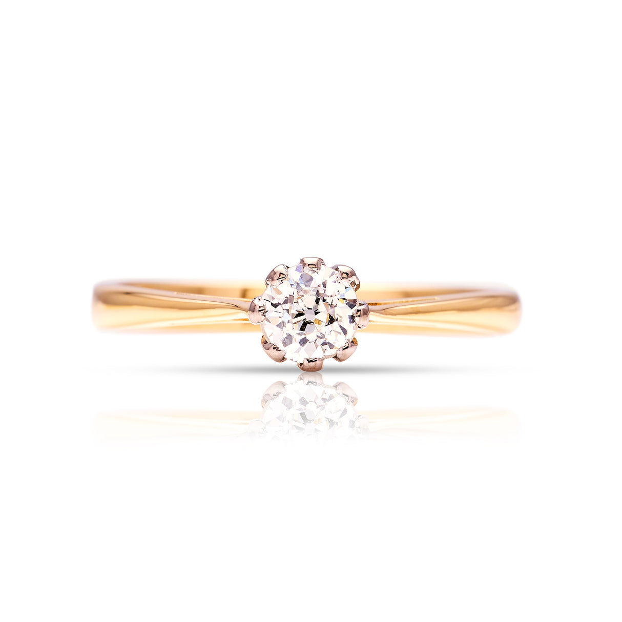 Vintage, 1980s solitaire diamond ring, 18ct yellow gold