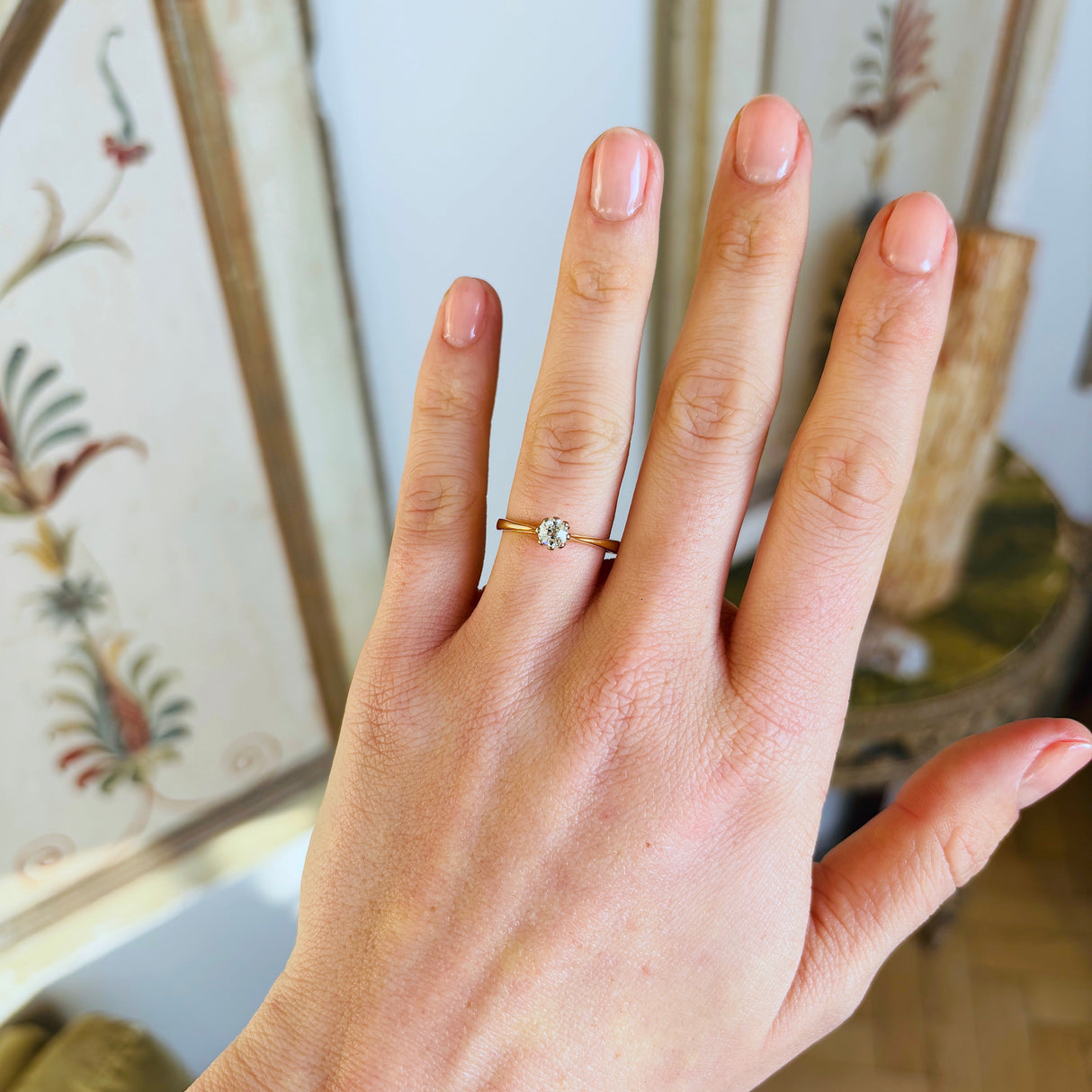 Vintage, 1980s solitaire diamond ring, 18ct yellow gold