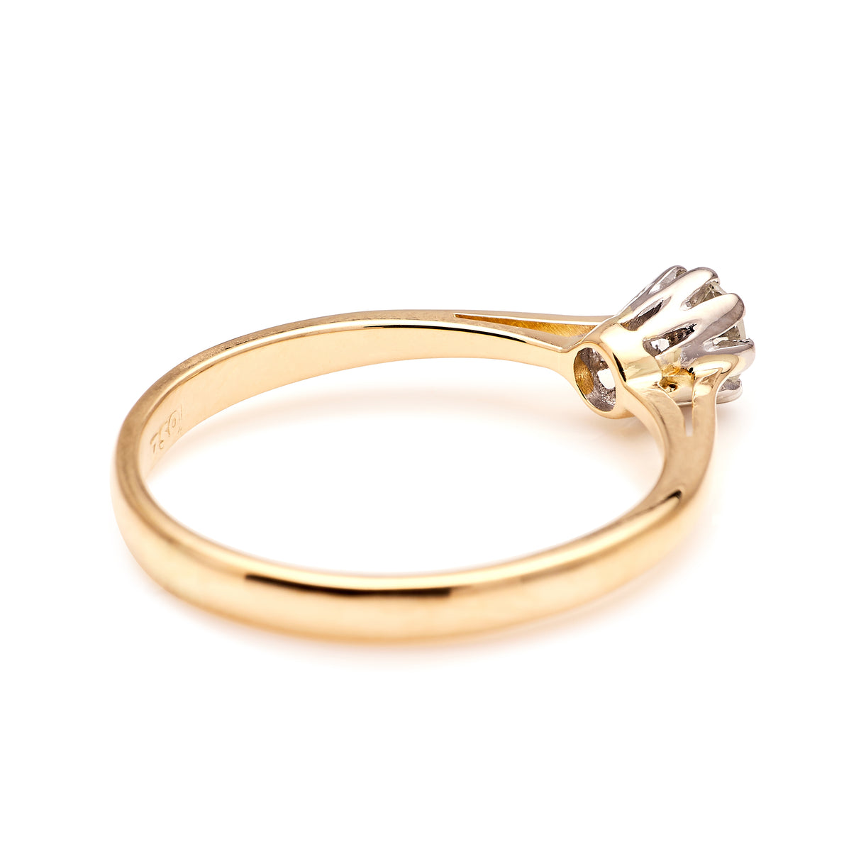 Vintage, 1980s solitaire diamond ring, 18ct yellow gold