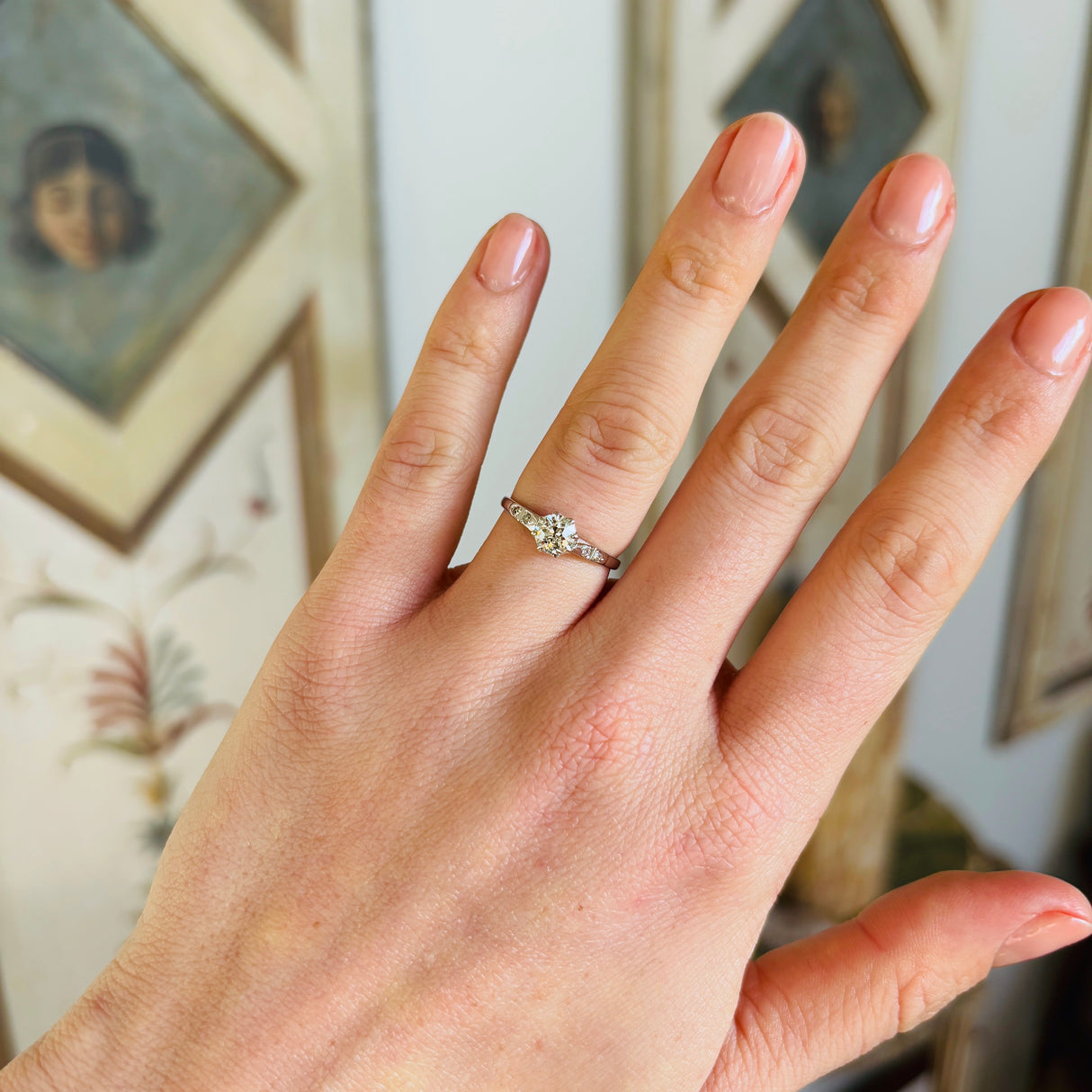 Vintage, Art Deco diamond solitaire ring