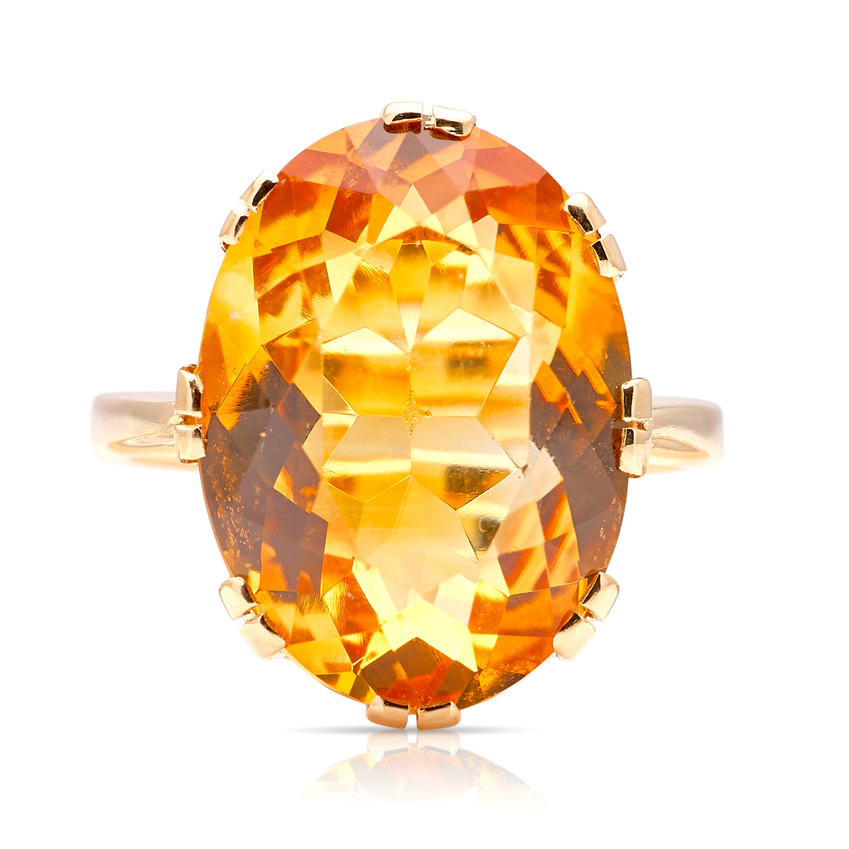 Vintage, 1980s citrine cocktail ring