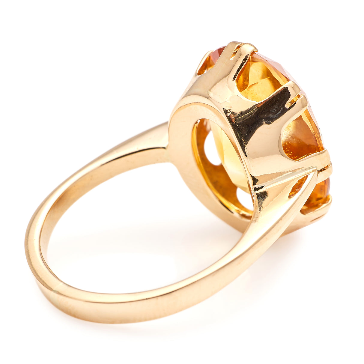 Vintage, 1980s citrine cocktail ring