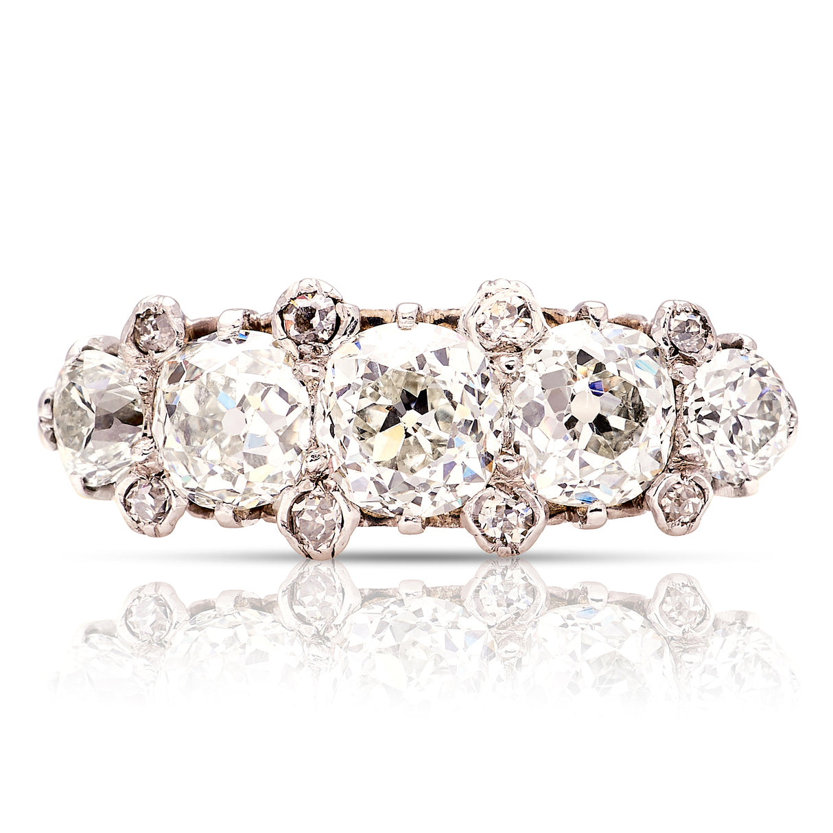 Antique, Edwardian diamond half hoop ring