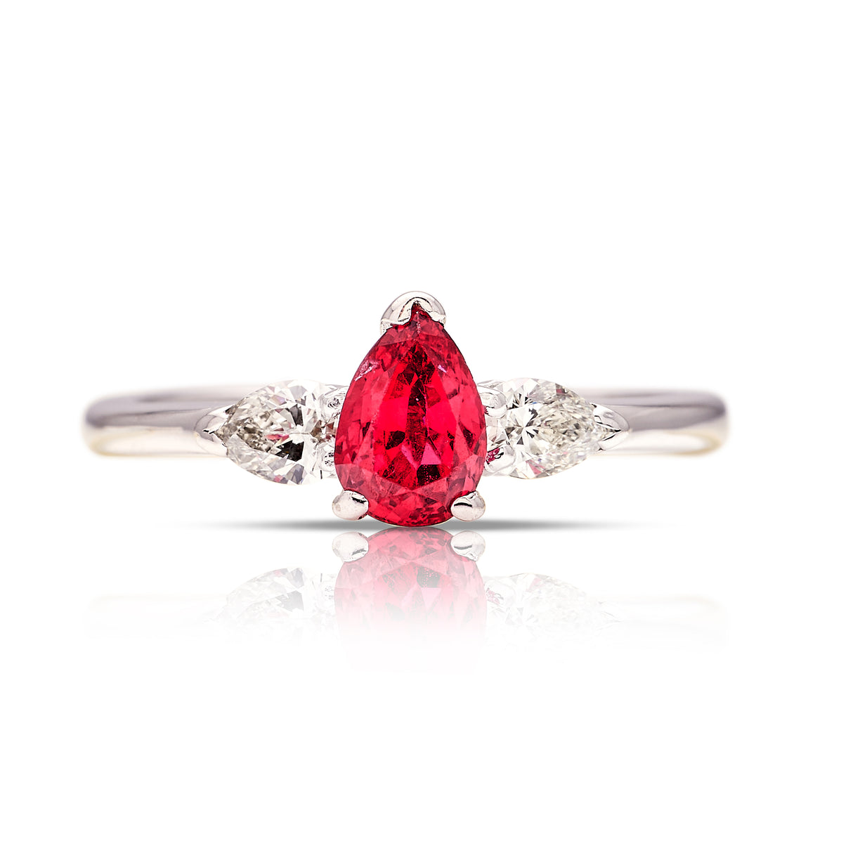 Vintage, 2000s spinel & diamond three-stone ring
