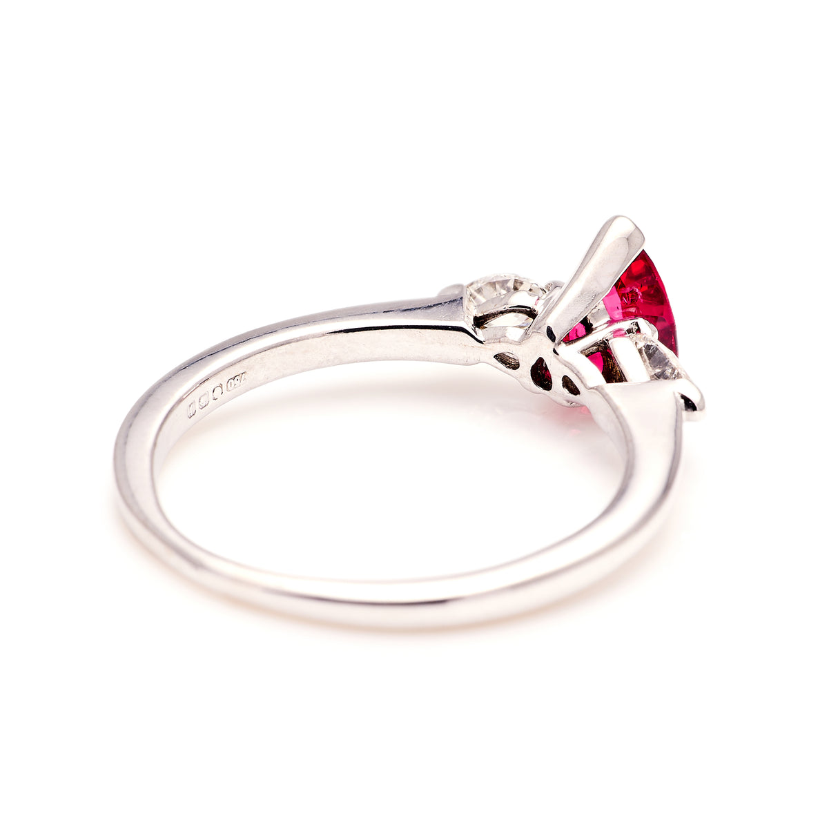 Vintage, 2000s spinel & diamond three-stone ring