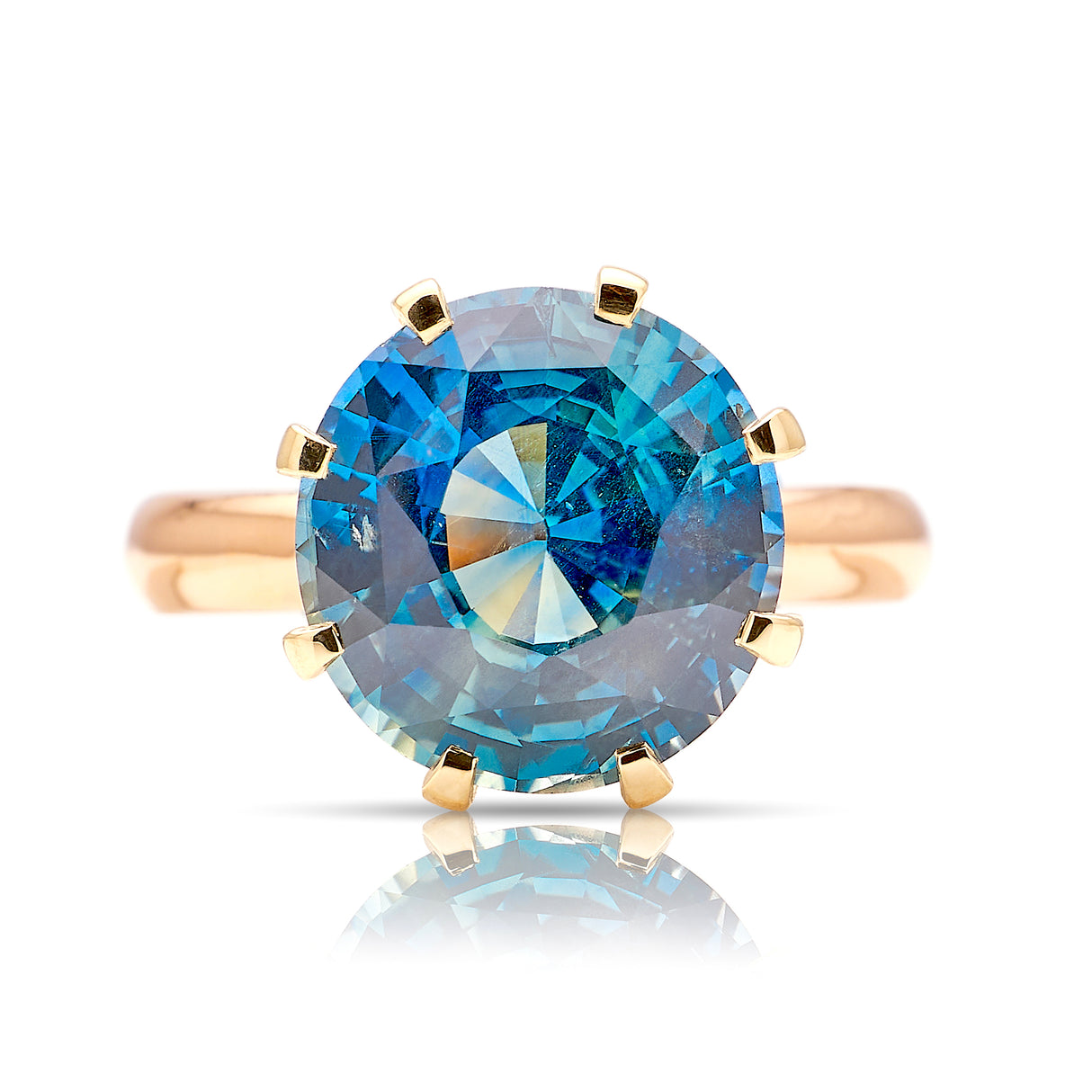 Vintage, 1980s single-stone teal sapphire ring