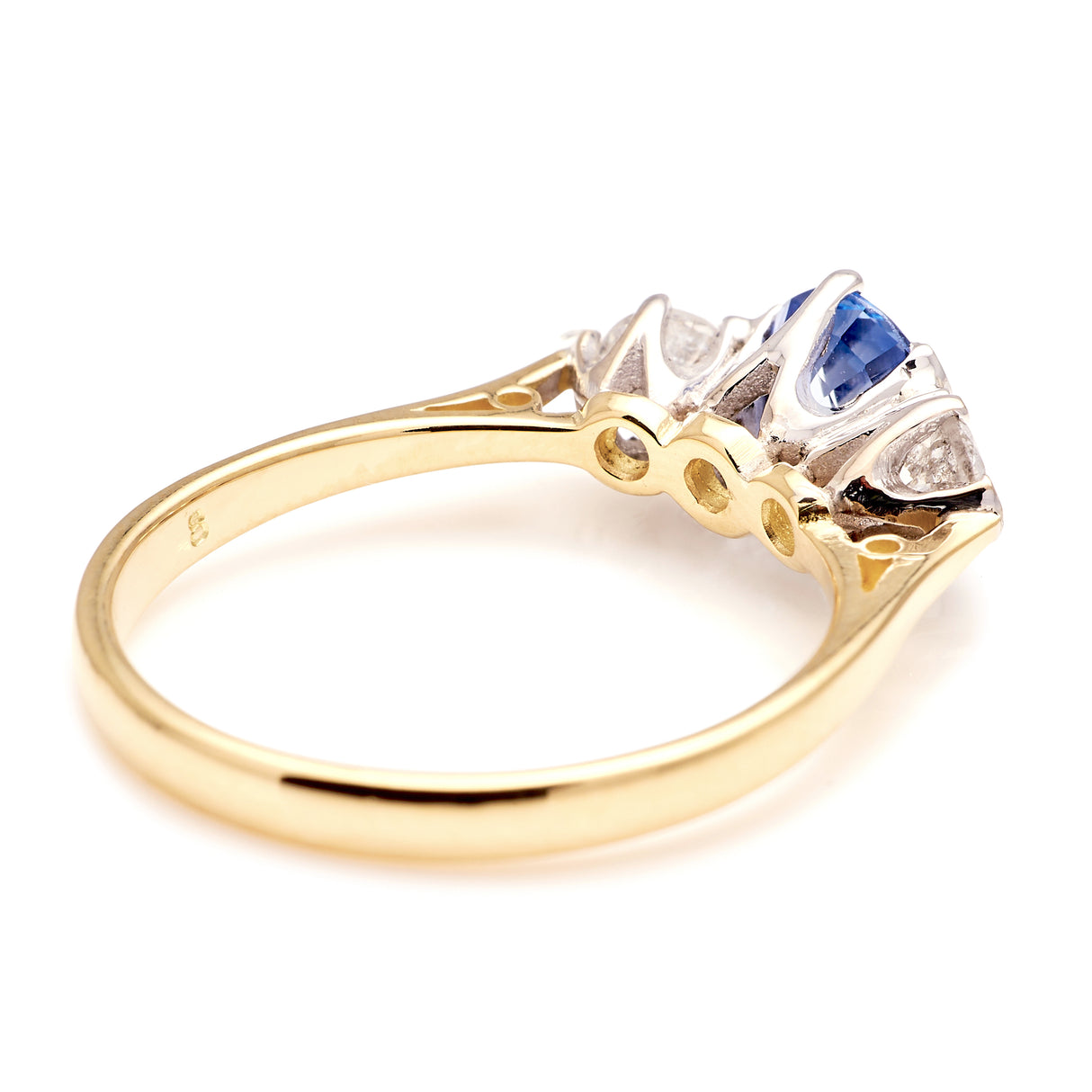 Vintage, sapphire & diamond three-stone ring`